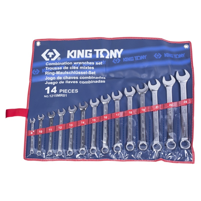 Набор комбинированных ключей, 8-24мм, 14 предметов KING TONY 1215MR01
