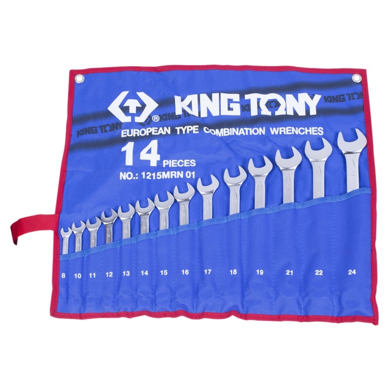 Набор комбинированных ключей, 8-24мм, 14 предметов чехол из теторона KING TONY 1215MRN01