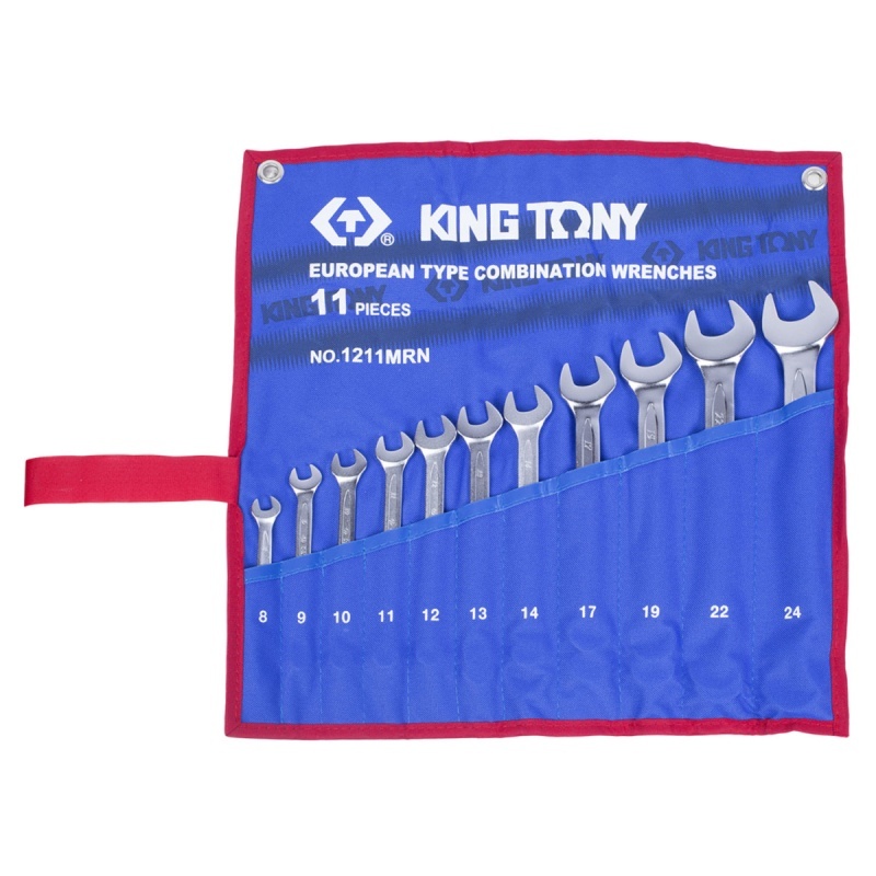 Набор комбинированных ключей, 8-24мм, 11 предметов чехол из теторона KING TONY 1211MRN